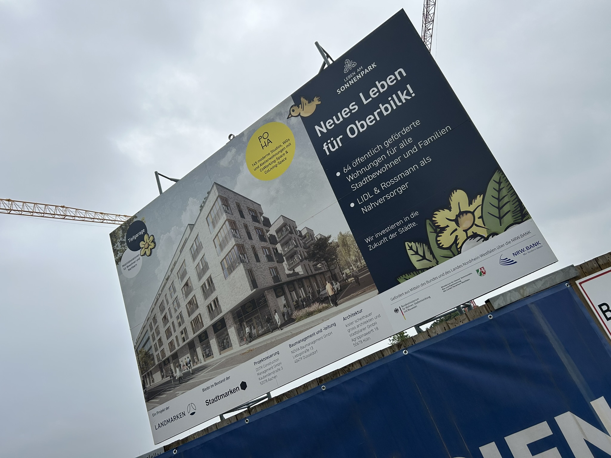 Bautafel für das Projekt "Leben am Sonnenpark"